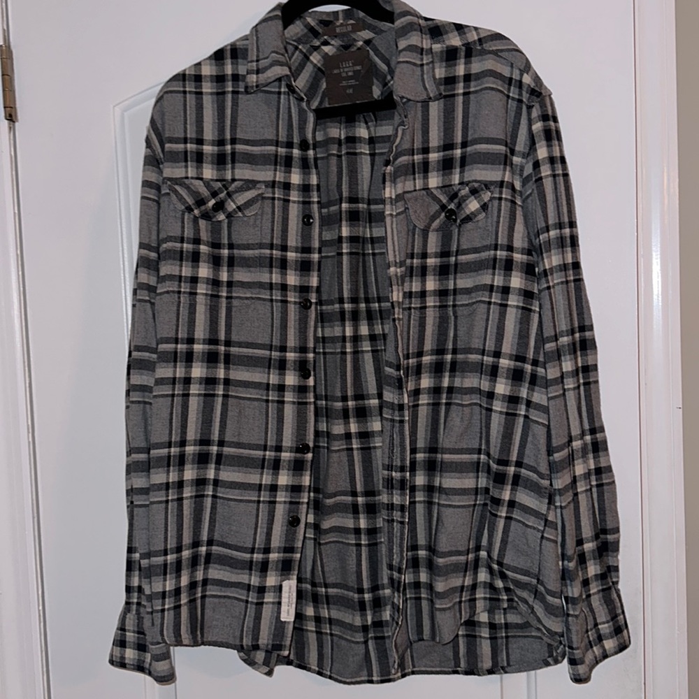 H & M | Gray and Black Checkered Flannel